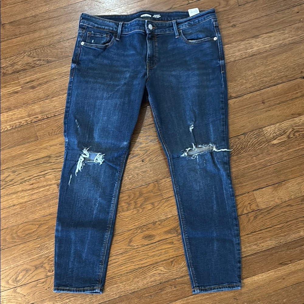 Old Navy Women’s Rockstar Super Skinny Mid Rise Jeans, Size 14 Short, Great Cond